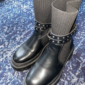 Dream Pairs Black Ankle Booties with Studded Straps